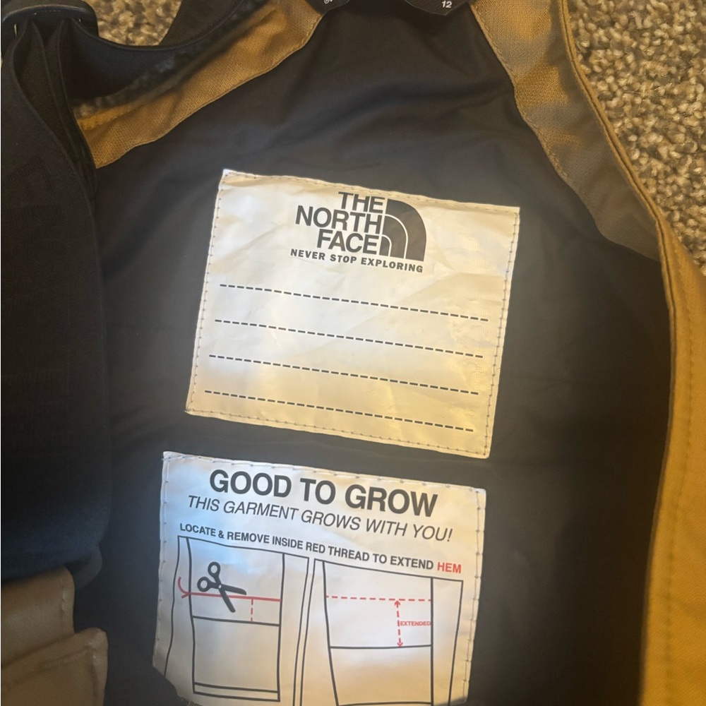 The North Face Tan and Black Snow Bibs - Picture 2 of 3